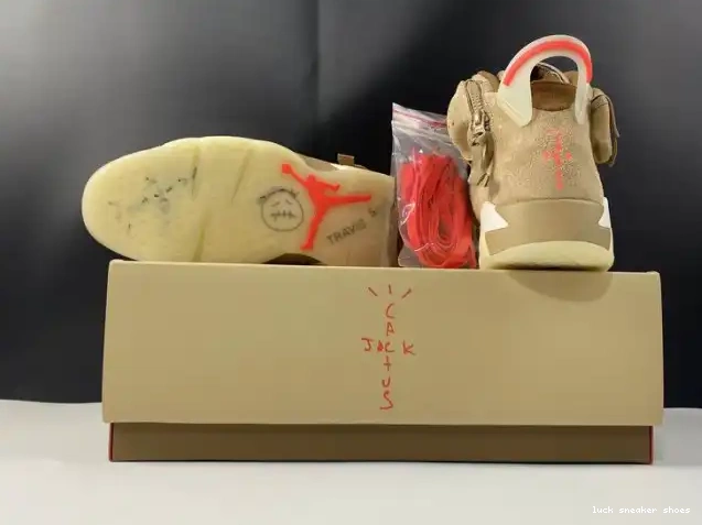 Cheap LUCY 6 British Travis Scott DH0690-200 Khaki Jordan Air Retro 0418